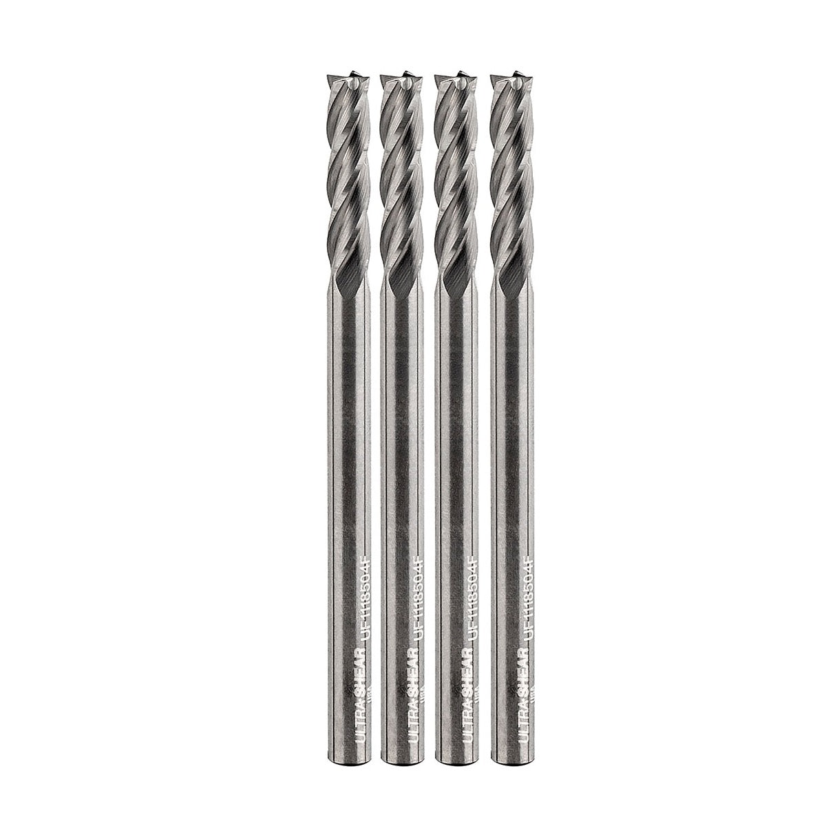 Ultra-Shear End Mill | Steel Cutter | 1/8 SH | 1/8 CD | 1/2 CL | 4 Flute | 4 Pack | USA Made - UF1118504F-4X