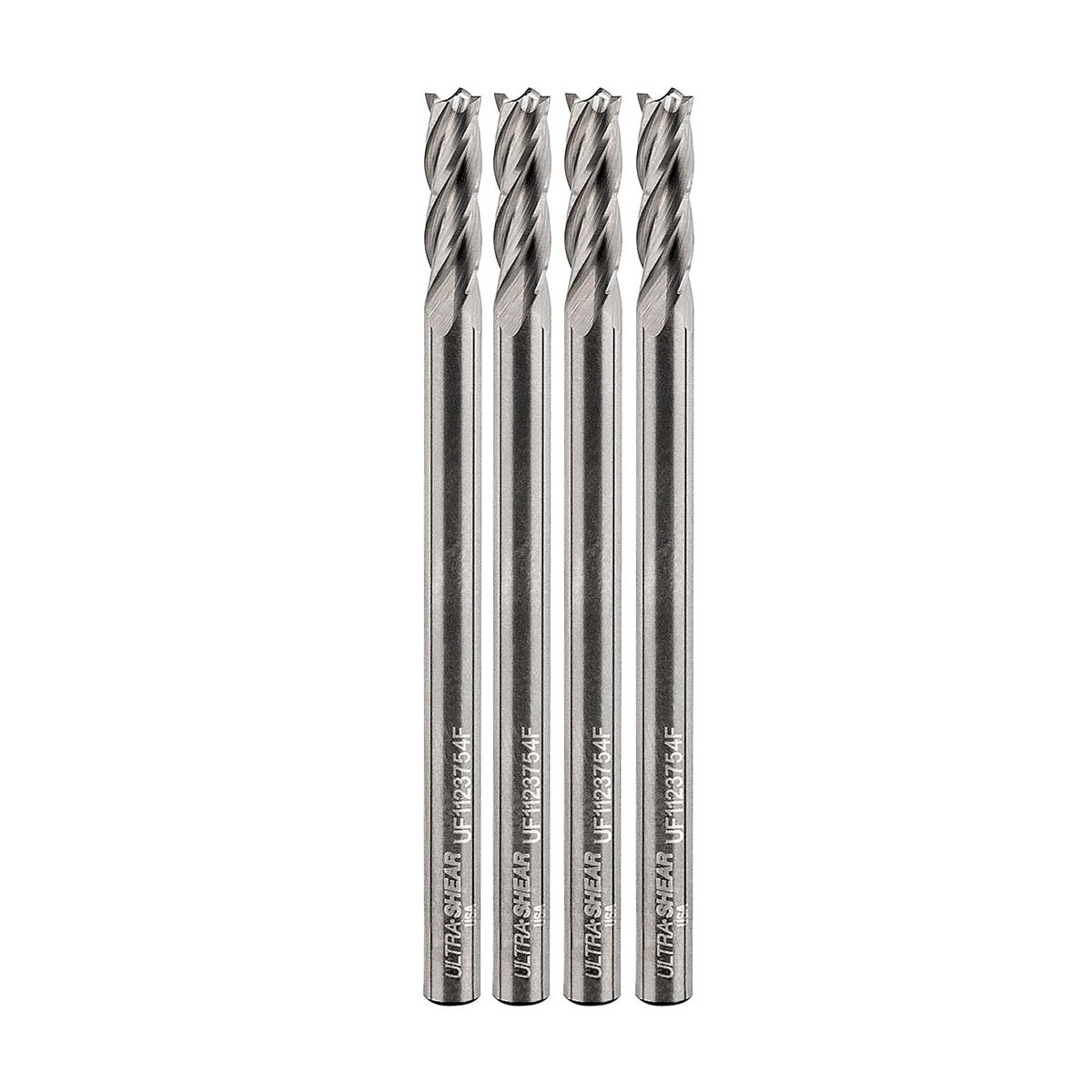 Ultra-Shear End Mill | Steel Cutter | 1/8 SH | 1/8 CD | 3/8 CL | 4 Flute | 4 Pack | USA Made - UF1123754F-4X