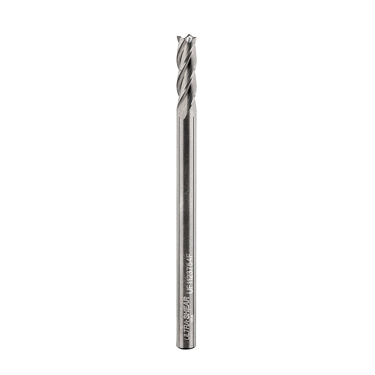 Ultra-Shear End Mill | Steel Cutter | 1/8 SH | 1/8 CD | 3/8 CL | 4 Flute | USA Made - UF1123754F