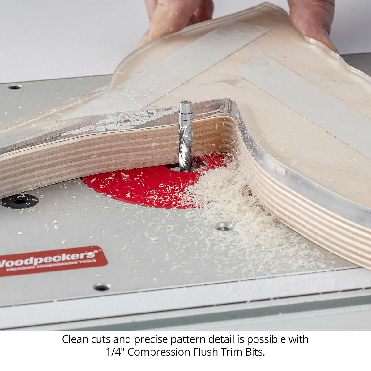Ultra-Shear Flush Trim Router Bit 1/4 SH | 1/4 CD | 1 CL | 2+2 Flute | Template Pattern | Compression | Solid Carbide | USA Made - US2102FTC