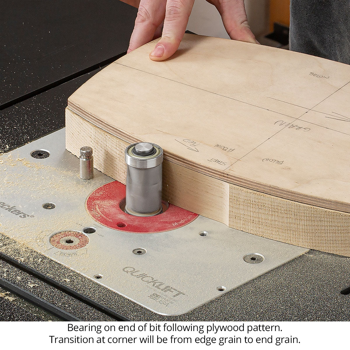 Ultra-Shear Jumbo Flush Trim Router Bit Set 1/2 SH | 1-1/4 CD | 3+3 Flute | Template Pattern | Compression | Carbide Tipped | USA Made - US5312C-2PC