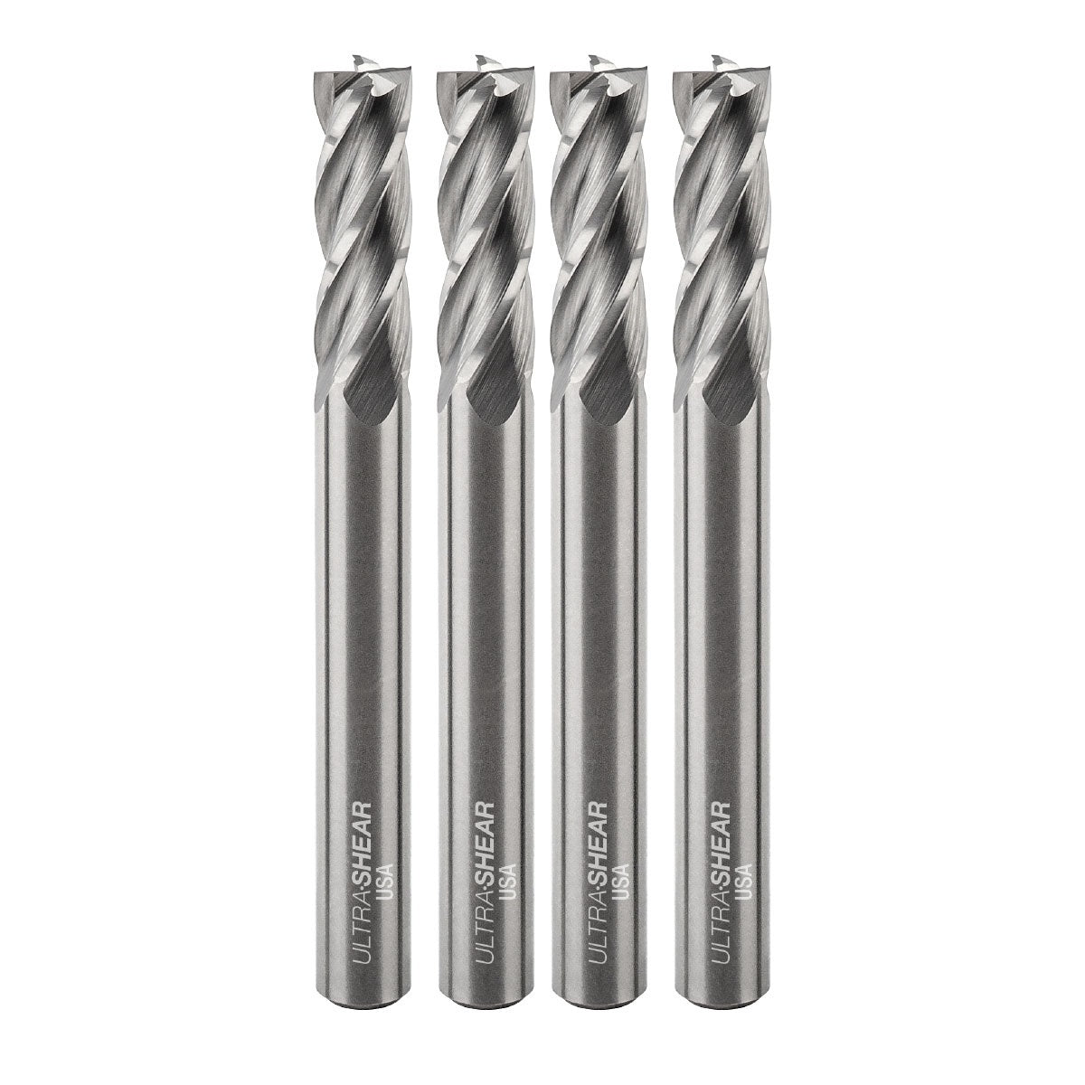 Ultra-Shear End Mill | Steel Cutter | 1/4 SH | 1/4 CD | 3/4 CL | 4 Flute | 4 Pack | USA Made - UF35074U-4X
