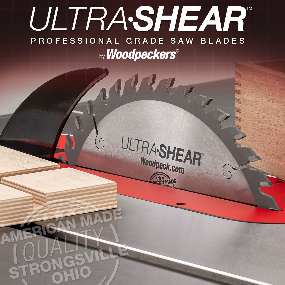 Ultra-Shear Flat Top Saw Blade For Joints & Grooves | 10 Inch | 40-Tooth | 3/16" Kerf | USA Made - US1040-316FTG