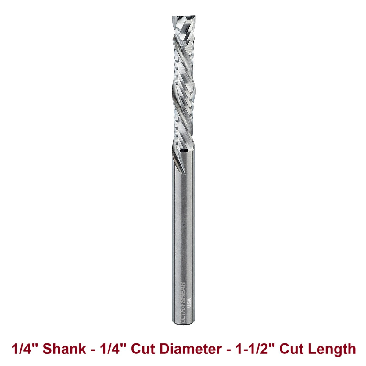 Ultra-Shear Compression CNC Router Bit 1/4 SH | 1/4 CD | 1-1/2 CL | 2+2 Flute | Solid Carbide | USA Made - US2152C