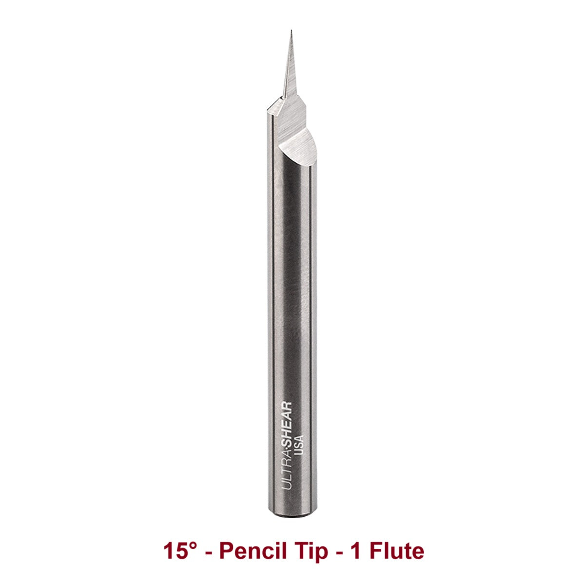 Ultra-Shear Engraving CNC Router Bits 1/4 SH | 15° Angle | Pencil Tip | Single Flute | Solid Carbide - US215EP