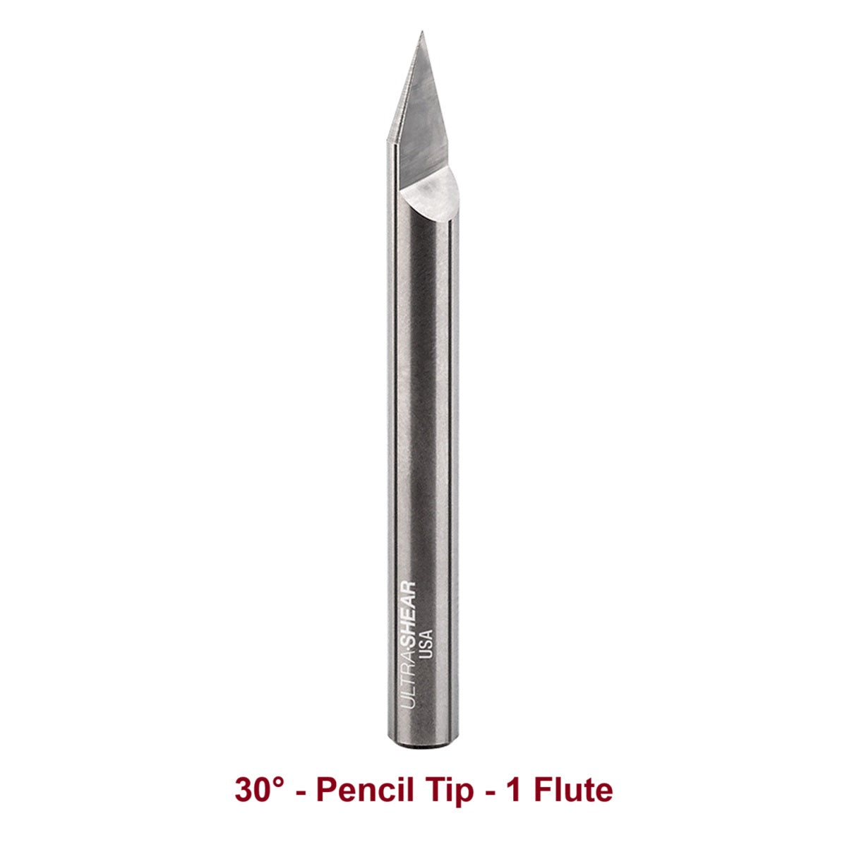Ultra-Shear Engraving CNC Router Bits 1/4 SH | 30° Angle | Pencil Tip | Single Flute | Solid Carbide - US230EP