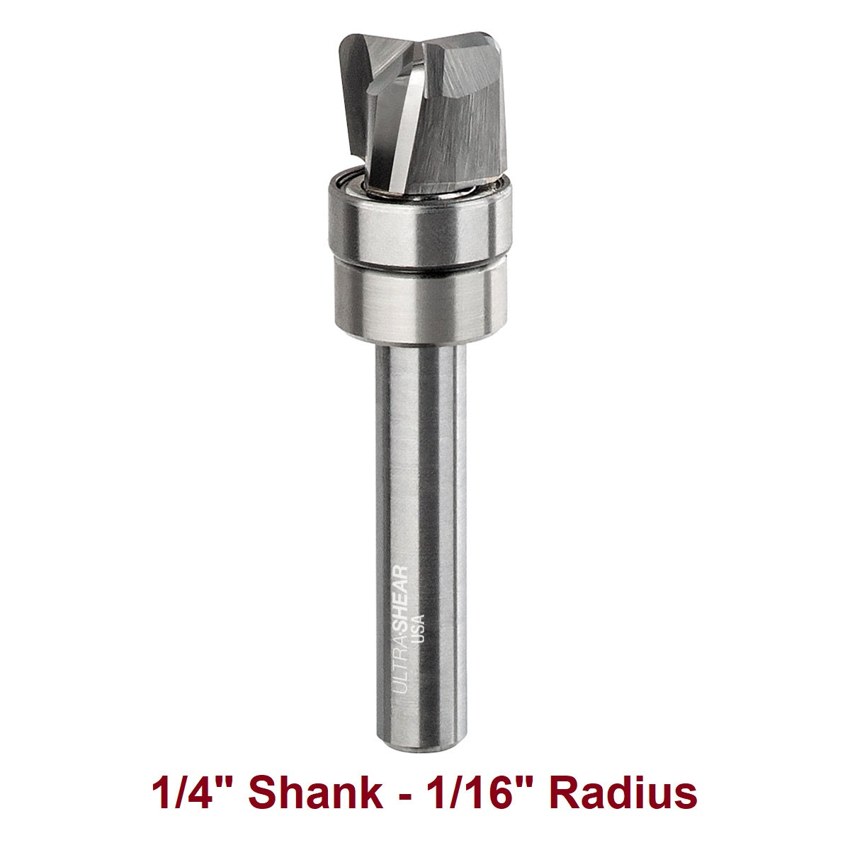 Ultra-Shear Bowl & Tray Router Bits, Compact, 1/16RD | 1/4 SH | 1/2 CD | 3/8 CL | 3 FL | Carbide Head - US25063BB