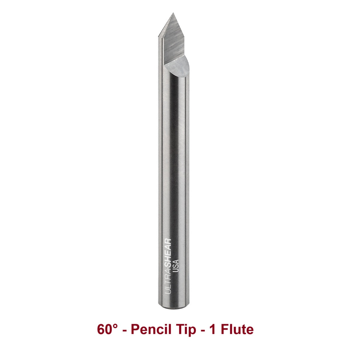 Ultra-Shear Engraving CNC Router Bits 1/4 SH | 60° Angle | Pencil Tip | Single Flute | Solid Carbide - US260EP