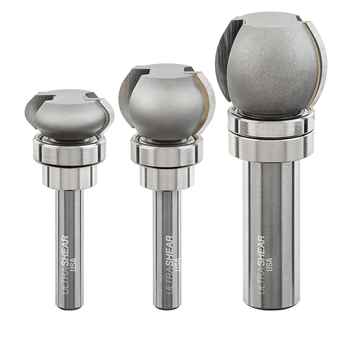 Ultra-Shear Finger Grip Groove Router Bit 3 Piece Set | 2 Flute | Carbide Tipped | USA Made - US2FGGR-3PC