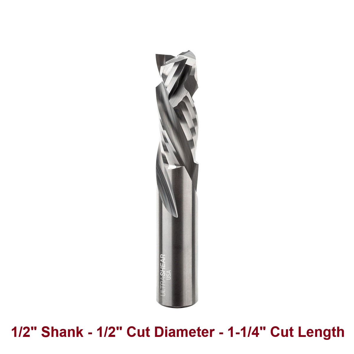 Ultra-Shear Compression CNC Router Bit 1/2 SH | 1/2 CD | 1-1/4 CL | 3 Flute | Solid Carbide | USA Made - US5123C