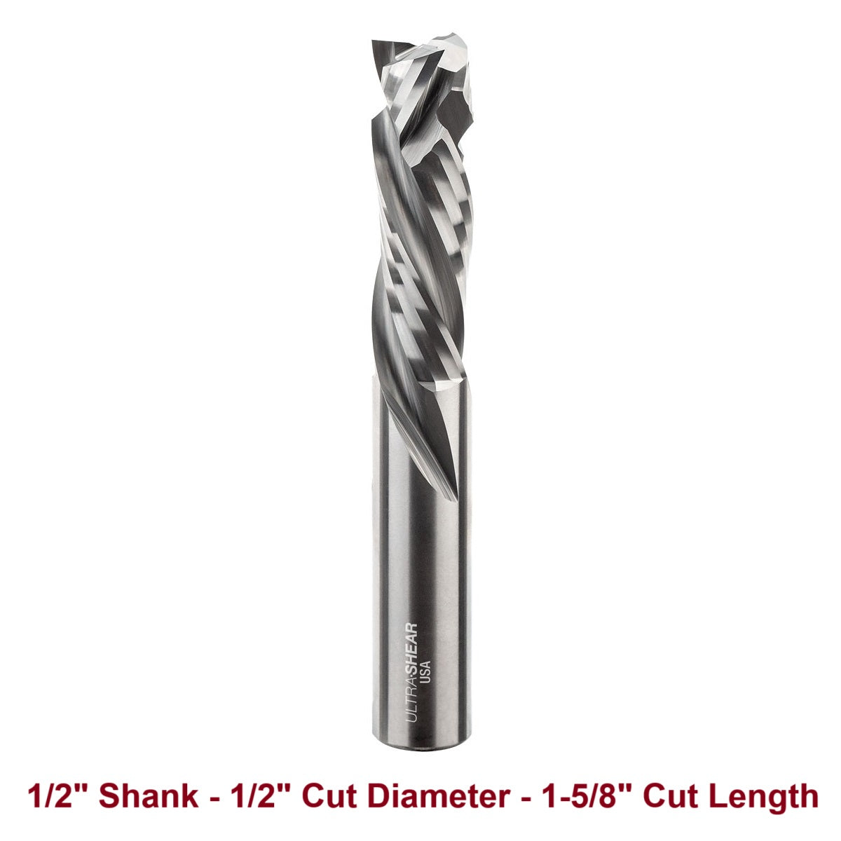 Ultra-Shear Compression CNC Router Bit 1/2 SH | 1/2 CD | 1-5/8 CL | 3 Flute | Solid Carbide | USA Made - US5163C