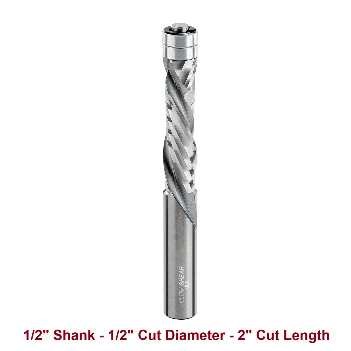 Ultra-Shear Flush Trim Router Bit 1/2 SH | 1/2 CD | 2 CL | 2+2 Flute | Template Pattern | Compression | Solid Carbide | USA Made - US5202FTC