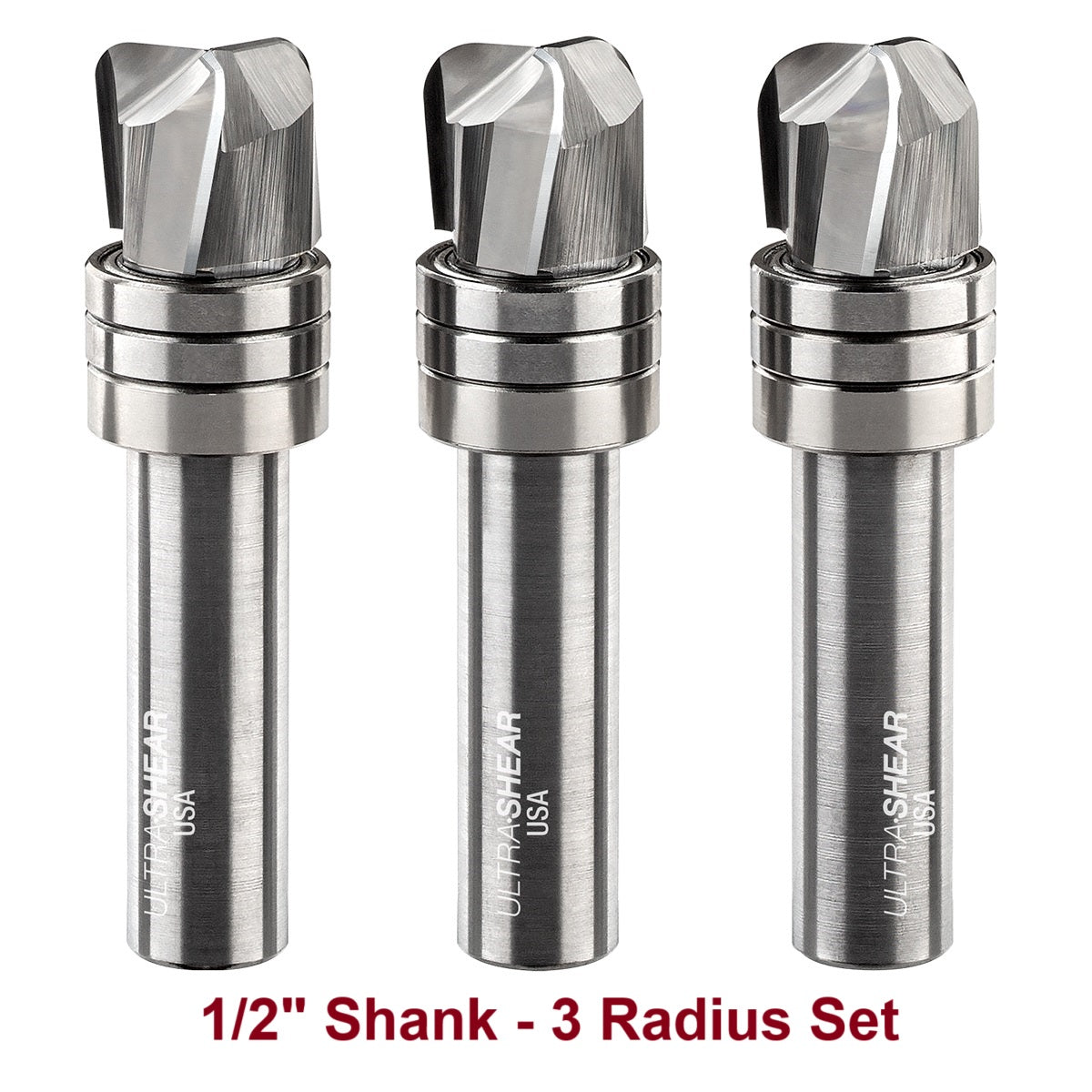 Ultra-Shear Bowl & Tray Router Bits, Deep Reach Set | 1/2 SH | 3/4 CD | 5/8 CL | 3 FL | Carbide Head - US57BD-3PC