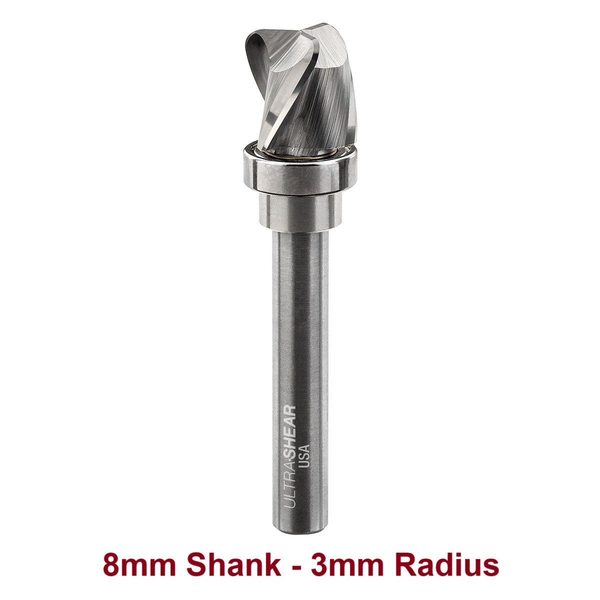 Ultra-Shear Bowl & Tray Router Bits, Deep Reach, 3mm Radius | 8mm SH | 16mm CD | 16mm CL | 3 FL | Carbide Head - US816163BD