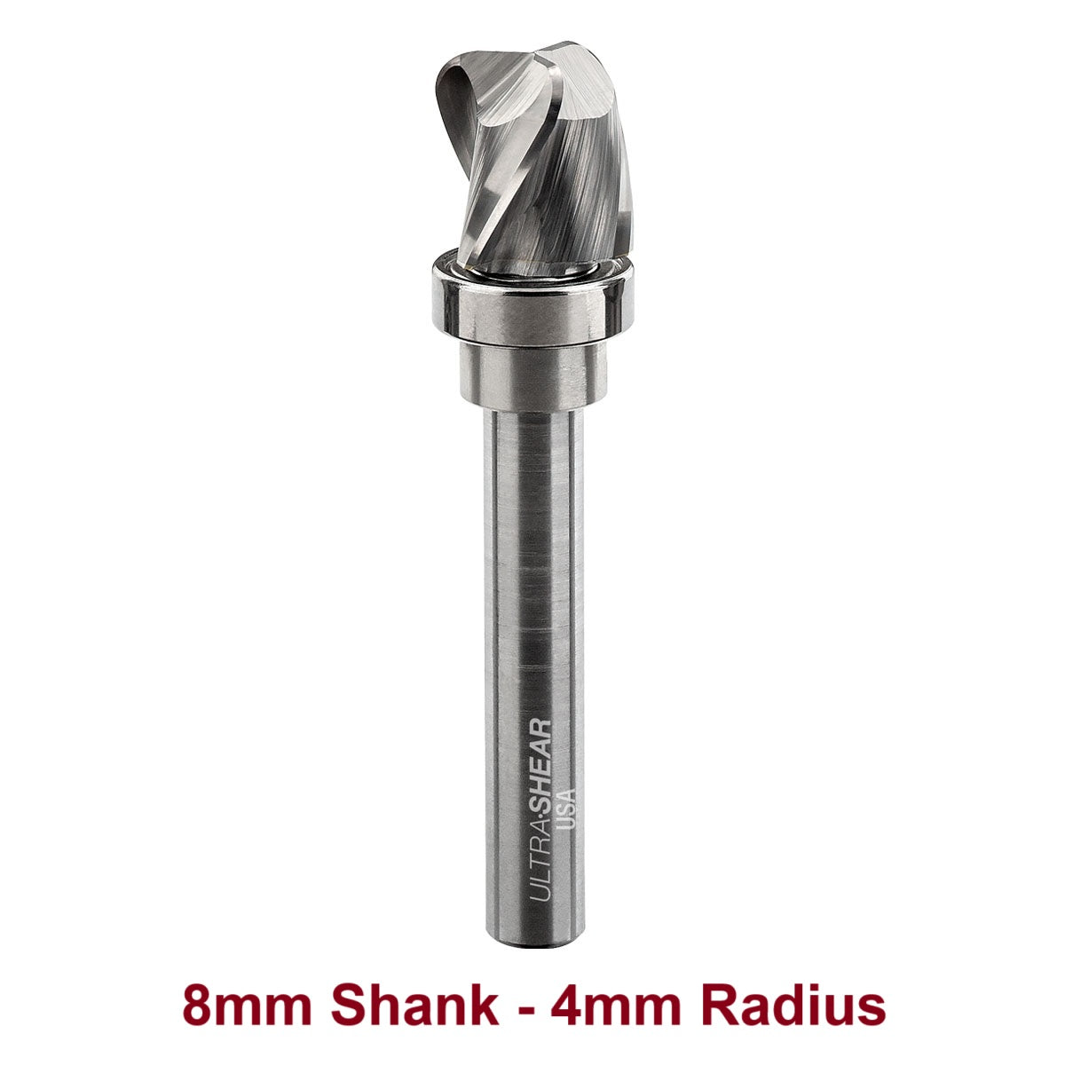 Ultra-Shear Bowl & Tray Router Bits, Deep Reach, 4mm Radius | 8mm SH | 16mm CD | 16mm CL | 3 FL | Carbide Head - US816164BD