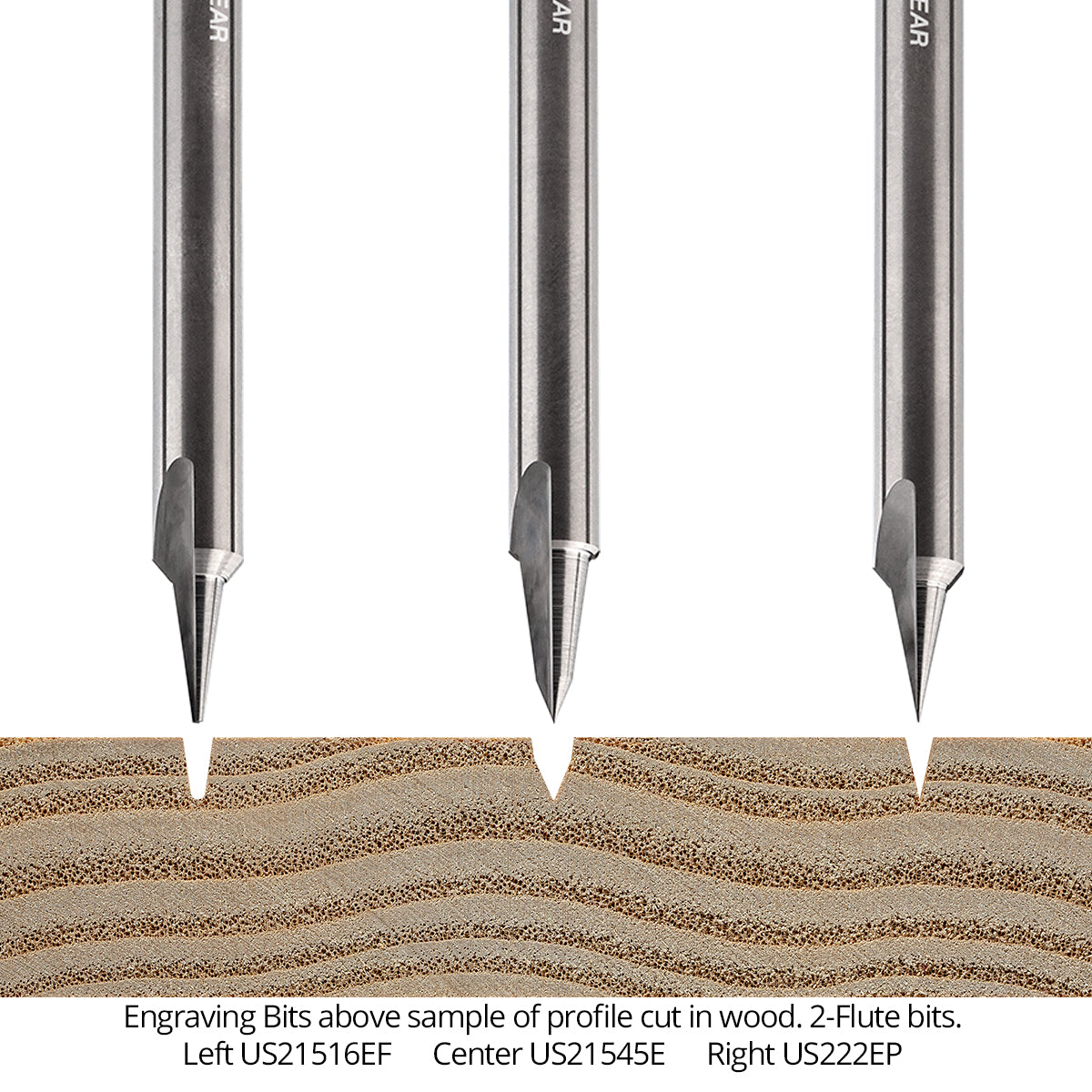 Ultra-Shear Engraving CNC Router Bit Set 1/4 SH | 15 Piece Set | Pencil & Flat Tips | Solid Carbide - US2ENGSE-15PC
