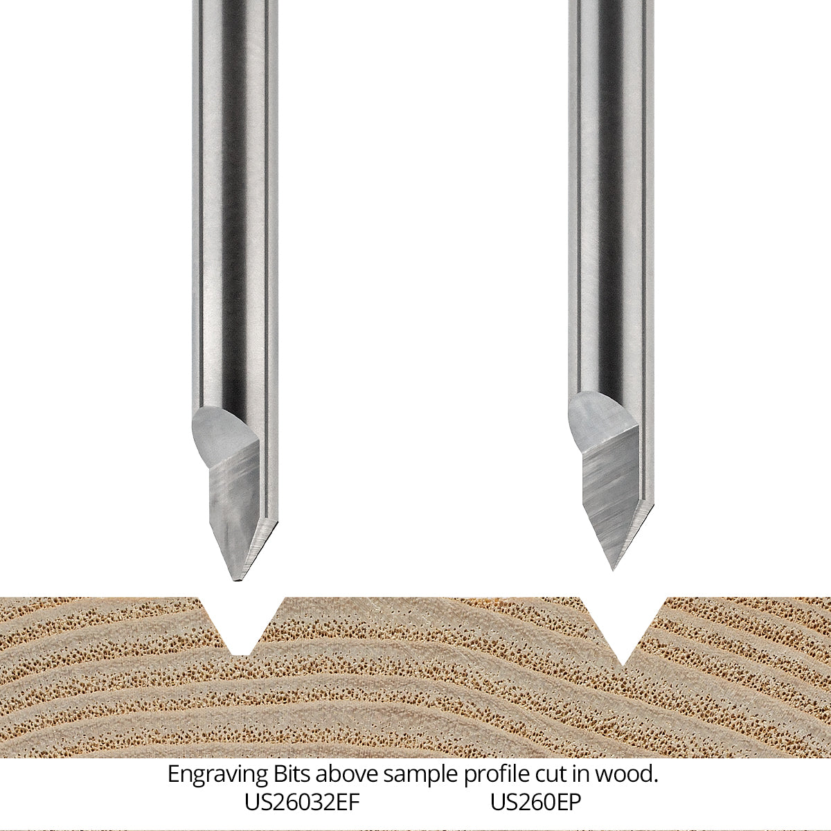 Ultra-Shear Engraving CNC Router Bit Set 1/4 SH | 15 Piece Set | Pencil & Flat Tips | Solid Carbide - US2ENGSE-15PC