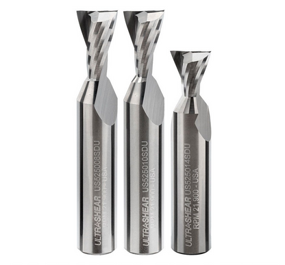 Ultra-Shear Spiral Dovetail Router Bits 3 Piece Set | 1/2 SH | 1/2 CD | 2 FL | Solid Carbide, Up Cut - US5250SDU-3PC