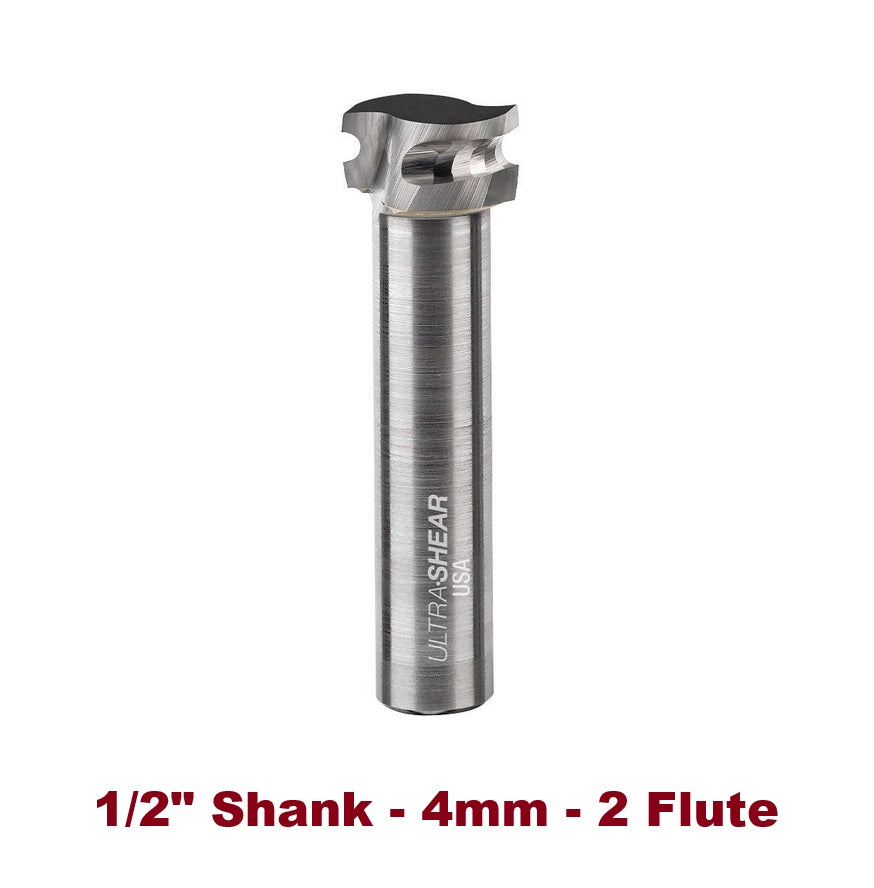 Ultra-Shear Metric Half-Round Bit 1/2 SH | 4mm | 2 FL | Carbide Head | USA Made - US504MHR
