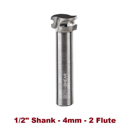 Ultra-Shear Metric Half-Round Bit 1/2 SH | 4mm | 2 FL | Carbide Head | USA Made - US504MHR