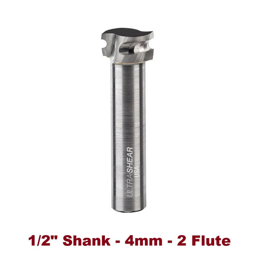 Ultra-Shear Metric Half-Round Bit 1/2 SH | 4mm | 2 FL | Carbide Head | USA Made - US504MHR