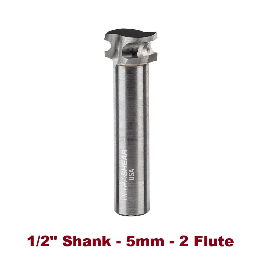 Ultra-Shear Metric Half-Round Bit 1/2 SH | 5mm | 2 FL | Carbide Head | USA Made - US505MHR