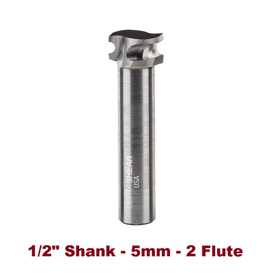 Ultra-Shear Metric Half-Round Bit 1/2 SH | 5mm | 2 FL | Carbide Head | USA Made - US505MHR