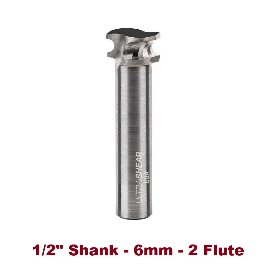 Ultra-Shear Metric Half-Round Bit 1/2 SH | 6mm | 2 FL | Carbide Head | USA Made - US506MHR