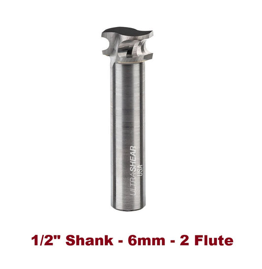 Ultra-Shear Metric Half-Round Bit 1/2 SH | 6mm | 2 FL | Carbide Head | USA Made - US506MHR