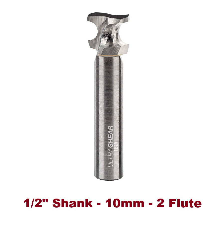 Ultra-Shear Metric Half-Round Bit 1/2 SH | 10mm | 2 FL | Carbide Head | USA Made - US510MHR