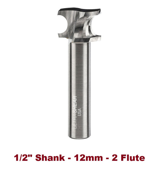 Ultra-Shear Metric Half-Round Bit 1/2 SH | 12mm | 2 FL | Carbide Head | USA Made - US512MHR