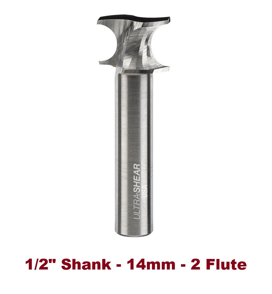 Ultra-Shear Metric Half-Round Bit 1/2 SH | 14mm | 2 FL | Carbide Head | USA Made - US514MHR
