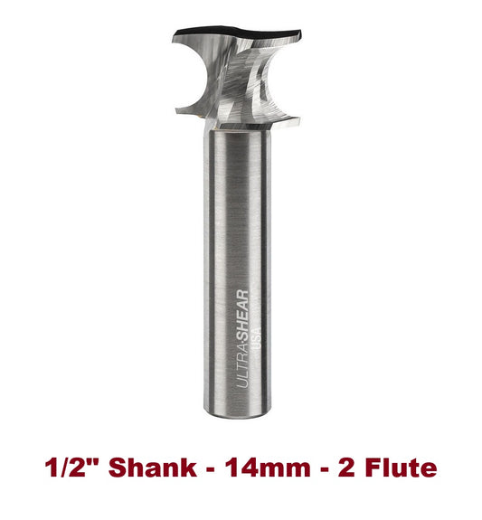 Ultra-Shear Metric Half-Round Bit 1/2 SH | 14mm | 2 FL | Carbide Head | USA Made - US514MHR