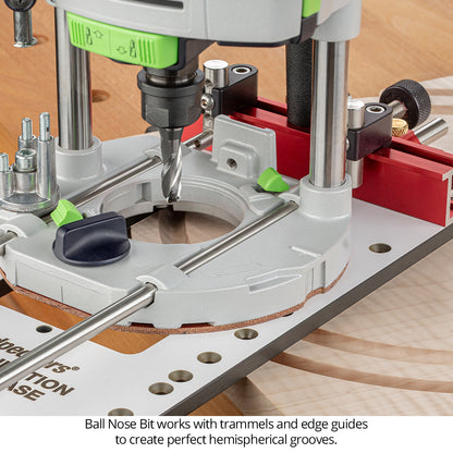 Ultra-Shear Ball Nose CNC Router Bits 1/4 SH | 3/16 CD | 1/2 CL | 3 FL, Spiral, Solid Carbide - US2188BNU