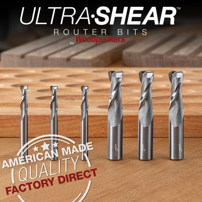 Ultra-Shear Cove Nose CNC Router Bits 1/2 SH | 1/8 Radius | 2 Flute | Solid Carbide | Flat Bottom & Curved Edge - US5018CN