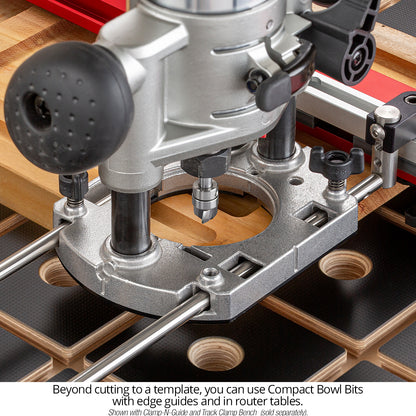 Ultra-Shear Bowl & Tray Router Bits, Compact, 1/8RD | 1/4 SH | 1/2 CD | 3/8 CL | 3 FL | Carbide Head - US25125BB