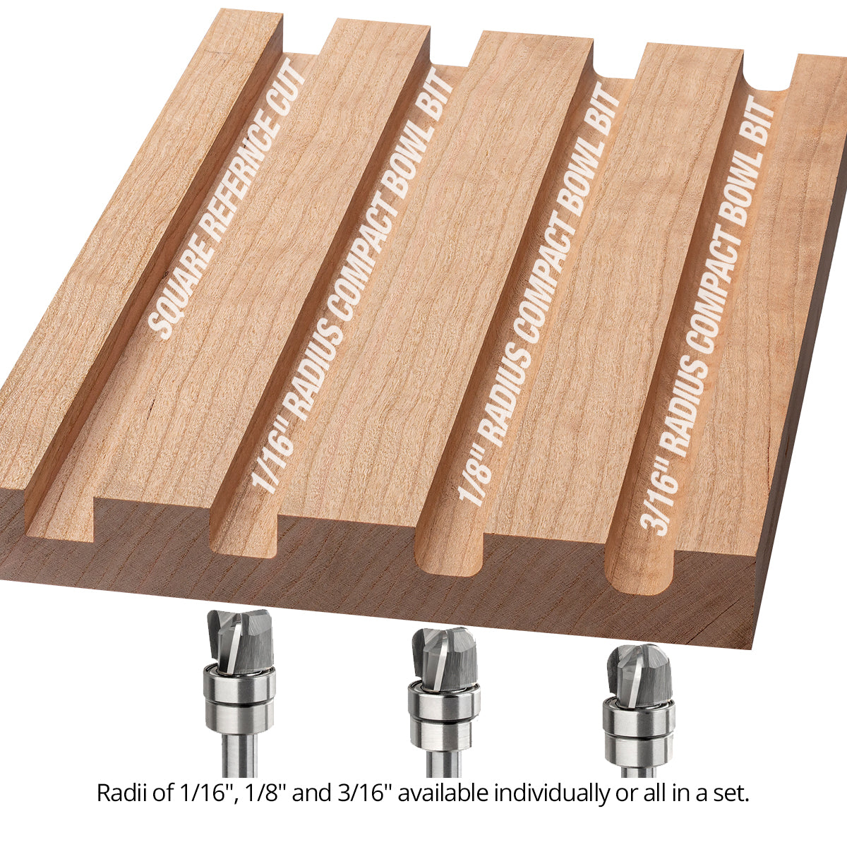 Ultra-Shear Bowl & Tray Router Bits, Compact, 1/8RD | 1/4 SH | 1/2 CD | 3/8 CL | 3 FL | Carbide Head - US25125BB