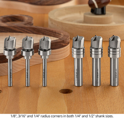 Ultra-Shear Bowl & Tray Router Bits, Deep Reach, 1/8 Radius | 1/4 SH | 3/4 CD | 5/8 CL | 3 FL | Carbide Head - US27125BD