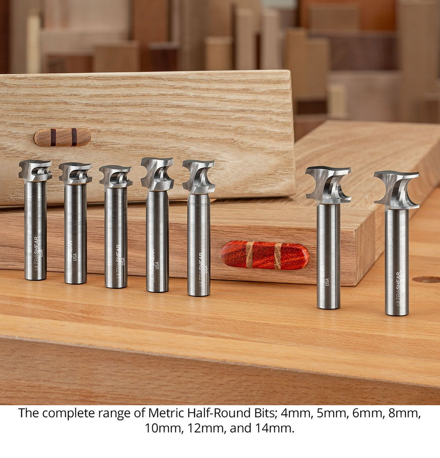 Ultra-Shear Metric Half-Round Bit 1/2 SH | 12mm | 2 FL | Carbide Head | USA Made - US512MHR