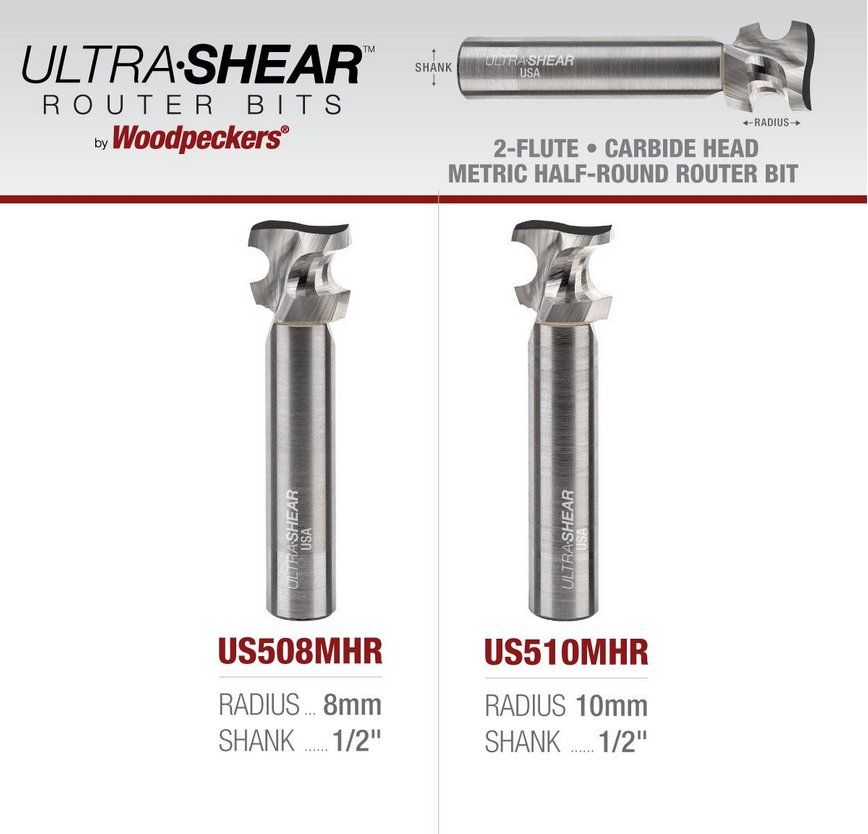 Ultra-Shear Metric Half-Round Bit 1/2 SH | 12mm | 2 FL | Carbide Head | USA Made - US512MHR