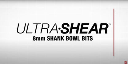 Ultra-Shear Bowl & Tray Router Bits, Compact, 2mm Radius | 8mm SH | 12mm CD | 10mm CL | 3 FL | Carbide Head - US8122BB