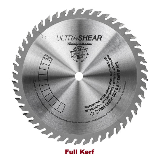 Ultra-Shear Pro Cross-Cut & Rip Saw Blade | 10 Inch | 48-Tooth | Full Kerf | USA Made - US1048ATBFK