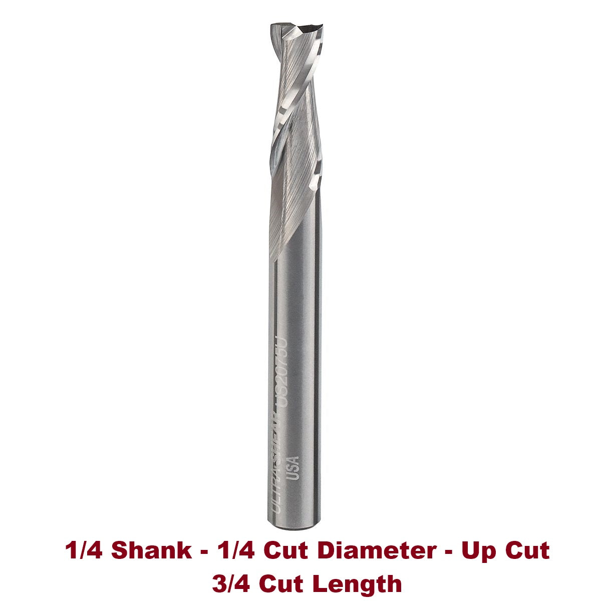 Ultra-Shear Spiral Router Bits 1/4 SH | 1/4 CD | 3/4 CL | 2 FL | Solid Carbide, Up Cut - US2075U