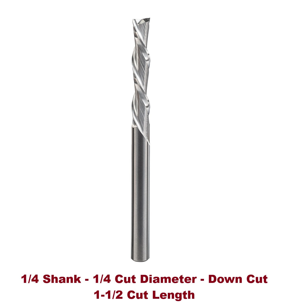 Ultra-Shear Spiral Router Bits 1/4 SH | 1/4 CD | 1-1/2 CL | 2 FL | Solid Carbide, Down Cut - US2150D