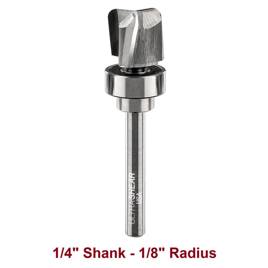 Ultra-Shear Bowl & Tray Router Bits, Deep Reach, 1/8 Radius | 1/4 SH | 3/4 CD | 5/8 CL | 3 FL | Carbide Head - US27125BD