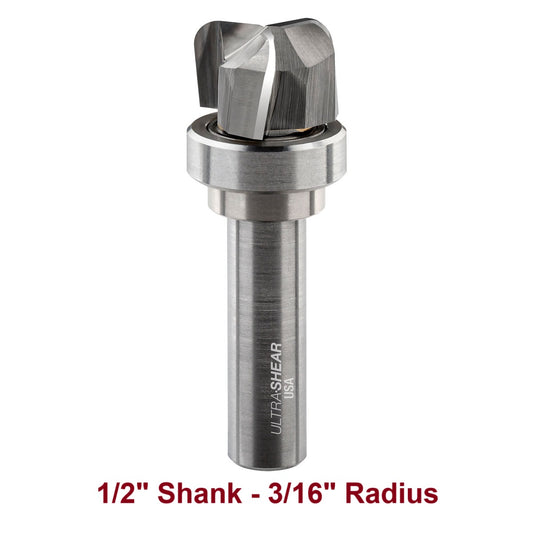 Ultra-Shear Bowl & Tray Router Bits, Big Bowl, 3/16 Radius | 1/2 SH | 1 CD | 5/8 CL | 3 FL | Carbide Head - US5188BBB