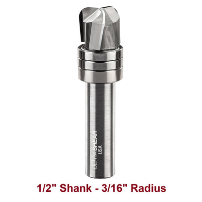 Ultra-Shear Bowl & Tray Router Bits, Deep Reach, 3/16 Radius | 1/2 SH | 3/4 CD | 5/8 CL | 3 FL | Carbide Head - US57188BD