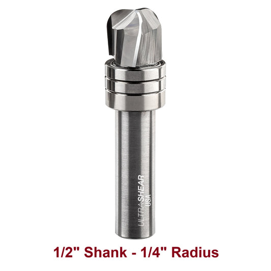 Ultra-Shear Bowl & Tray Router Bits, Deep Reach, 1/4 Radius | 1/2 SH | 3/4 CD | 5/8 CL | 3 FL | Carbide Head - US57250BD