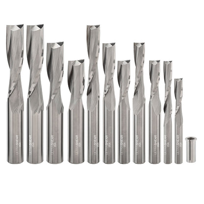 Ultra-Shear Variable Helix Joinery Router Bit 12 Piece Master Set | Includes Collet Adapter | USA Made - USUV-12PC